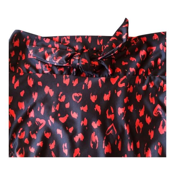 ModCloth NIP Clarice High-Waisted Bikini Bottom Black Red Cheetah Extra Small - Picture 8 of 13